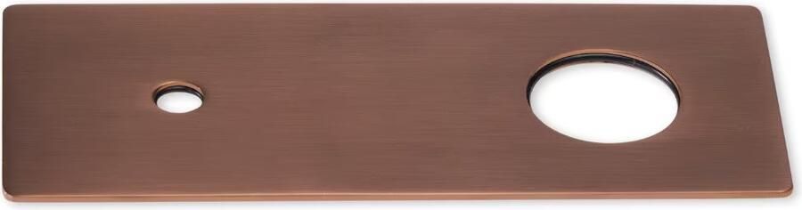 Blue Label Afdekplaat tbv wastafelkraan Brondby | Rechthoek | Geborsteld brons
