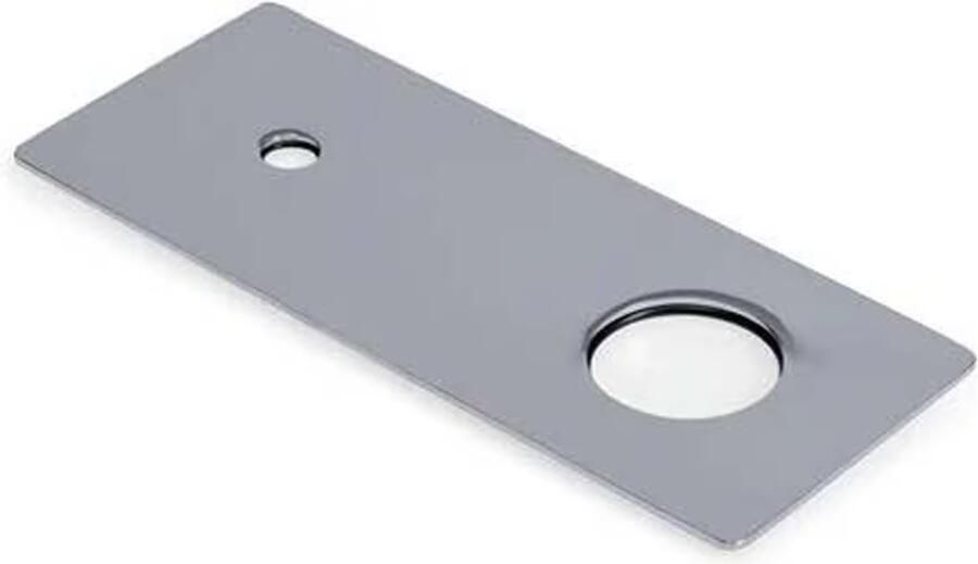 Blue Label Afdekplaat tbv wastafelkraan Brondby XL | Voor Wastafelkraan | Rechthoek | Chroom - Foto 3