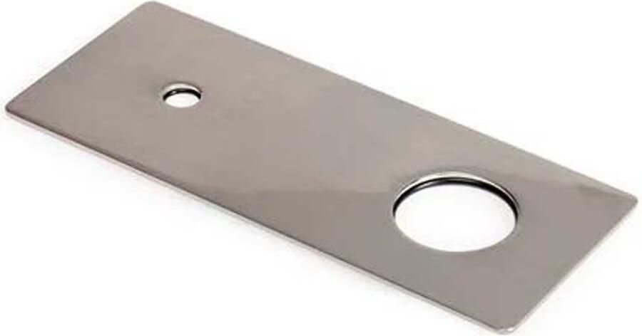 Blue Label Afdekplaat tbv wastafelkraan Brondby XL | Voor Wastafelkraan | Rechthoek | Geborsteld nikkel - Foto 3