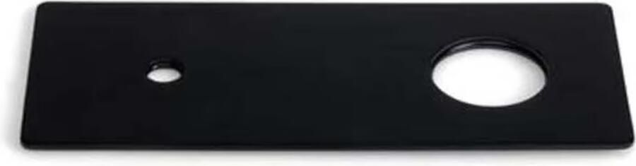 Blue Label Afdekplaat tbv wastafelkraan Brondby XL | Voor Wastafelkraan | Rechthoek | Mat zwart - Foto 3