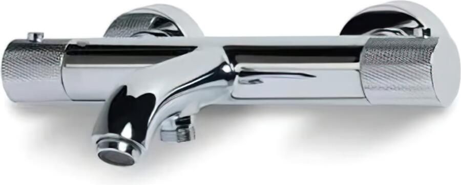 Blue Label Badkraan Brondby Facet | Opbouw | Thermostaatkraan | 2-weg | 2-hendels | Rond | Chroom - Foto 2