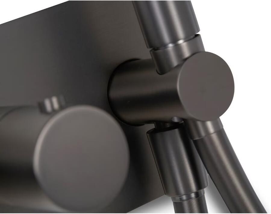 Blue Label Badkraan Brondby | Inbouw | Thermostaatkraan | Incl.Inbouwdeel | 2-weg | Vierkant | Gunmetal PVD - Foto 2