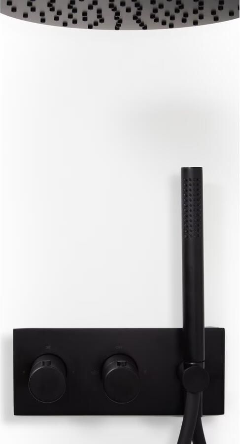 Blue Label Badkraan Brondby | Inbouw | Thermostaatkraan | Incl.Inbouwdeel | 2-weg | Vierkant | Mat zwart - Foto 2