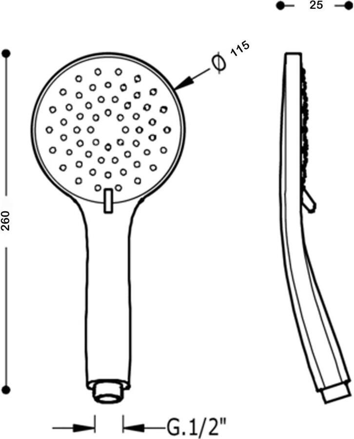 Blue Label Badkraan Brondby | Opbouw | Thermostaatkraan | 2-weg | hoh 15 cm | 2-hendels | Rond | Geborsteld goud PVD