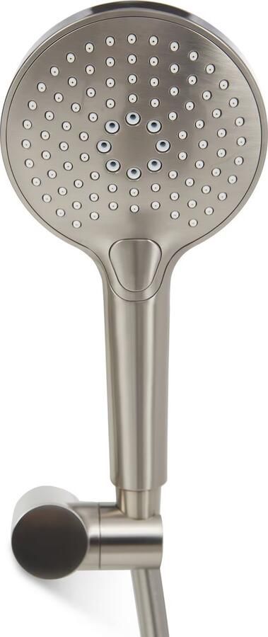 Blue Label Badkraan Brondby | Opbouw | Thermostaatkraan | Incl.Handdoucheset | 2-weg | hoh 15 cm | 2-hendels | Rond | Geborsteld nikkel PVD - Foto 2