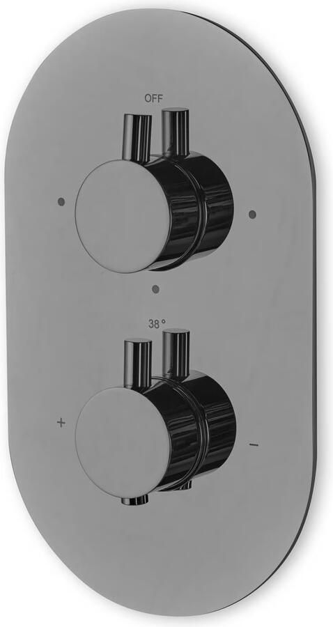 Blue Label Badkraan Skive | Inbouw | Thermostaatkraan | Incl.Inbouwdeel | 2-weg | Ovaal | Chroom - Foto 2