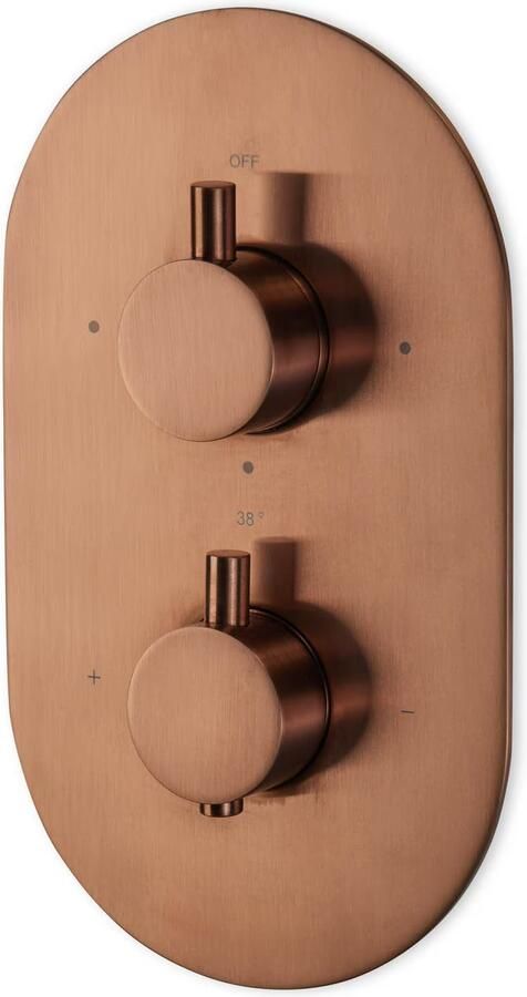 Blue Label Badkraan Skive | Inbouw | Thermostaatkraan | Incl.Inbouwdeel | 2-weg | Ovaal | Geborsteld brons