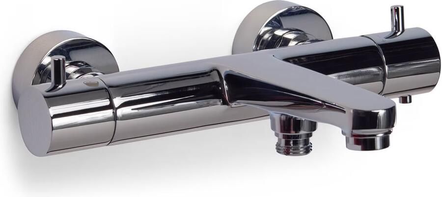 Blue Label Badkraan Skive | Opbouw | Thermostaatkraan | 2-weg | 2-hendels | Rond | Chroom - Foto 2