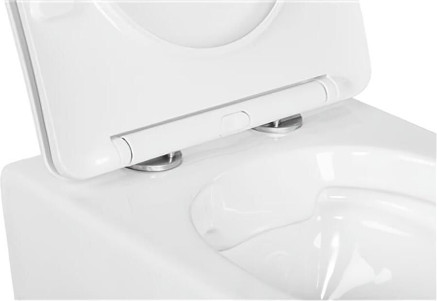 Blue Label Balder wandcloset randloos met soft-close sitting 53 cm | Mat wit - Foto 2