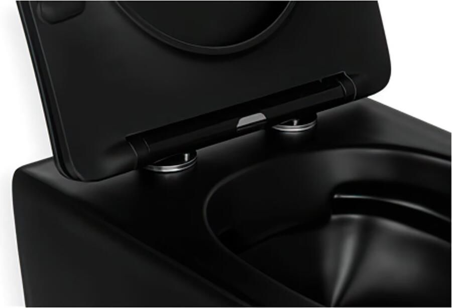 Blue Label Balder wandcloset randloos met soft-close sitting 53 cm mat zwart - Foto 3