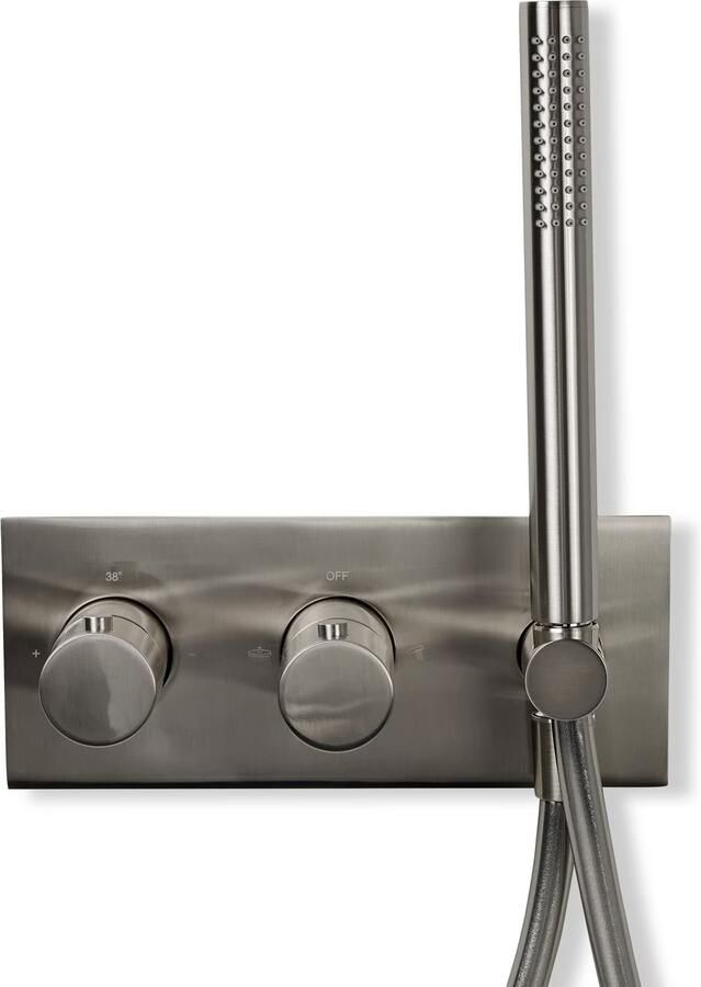 Blue Label Brondby afdekplaat tbv inbouw douchesyteem FK-003 geborsteld nikkel PVD