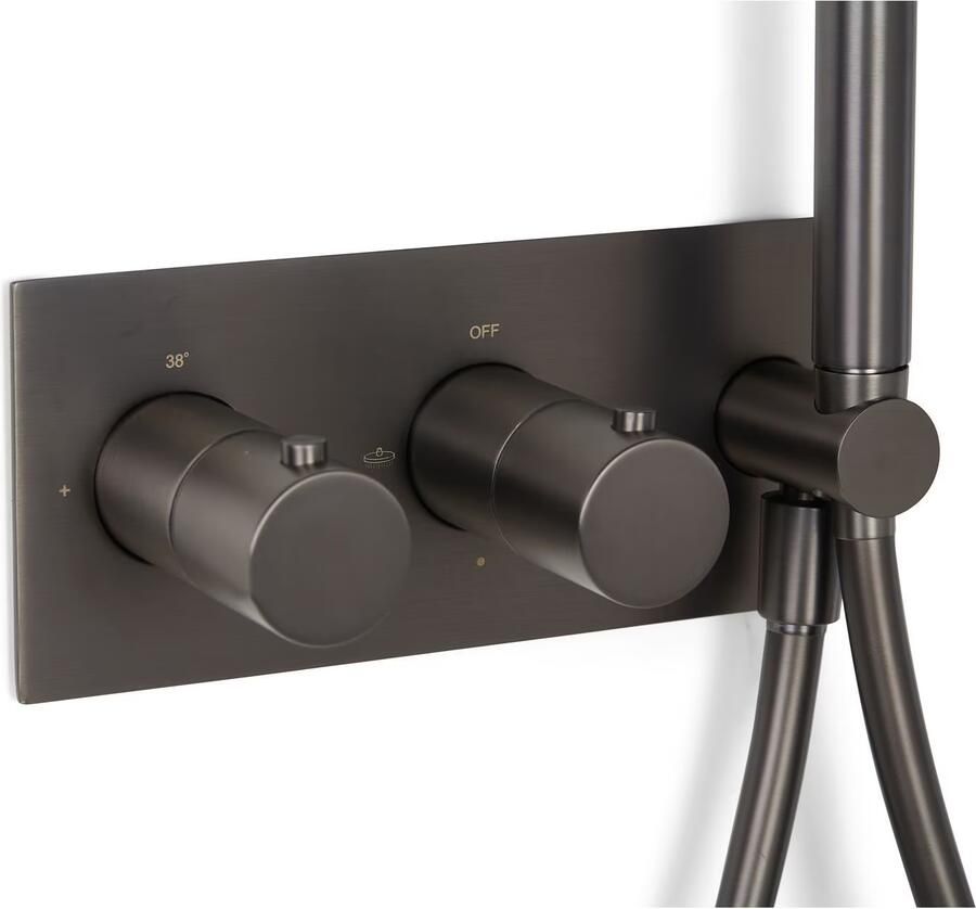 Blue Label Brondby afdekplaat tbv inbouw douchesyteem FK-003 gunmetal