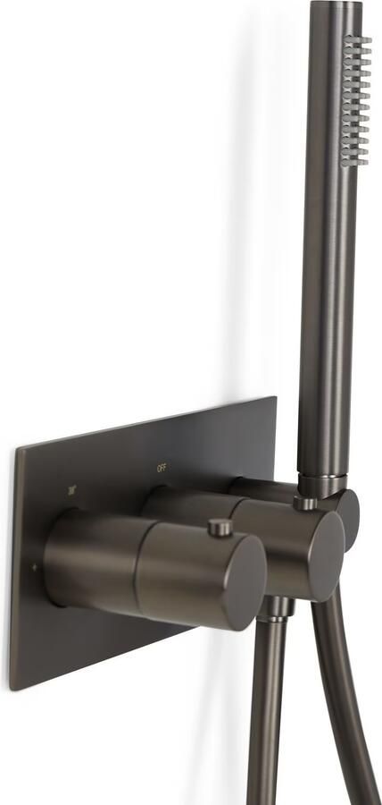 Blue Label Brondby afdekplaat tbv inbouw douchesyteem FK-003 gunmetal - Foto 2