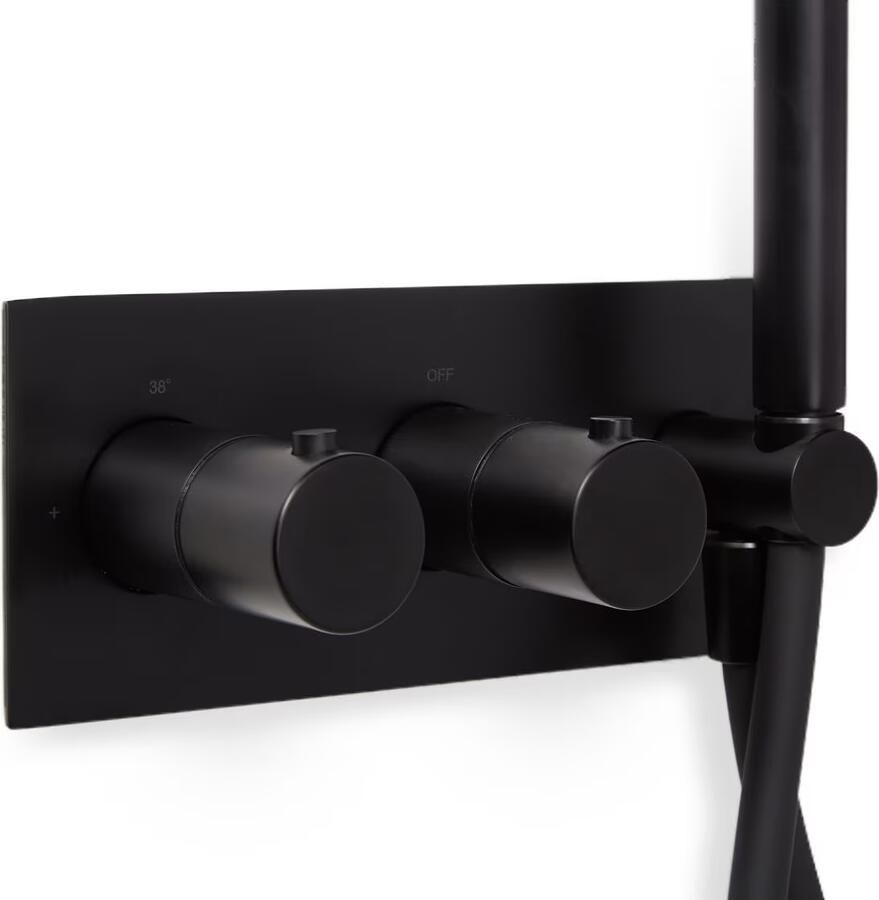 Blue Label Brondby afdekplaat tbv inbouw douchesyteem FK-003 Mat zwart