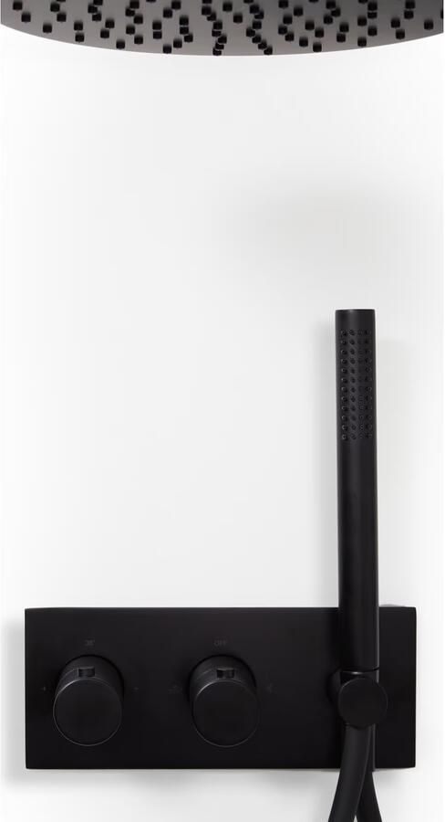 Blue Label Brondby afdekplaat tbv inbouw douchesyteem FK-003 Mat zwart - Foto 2