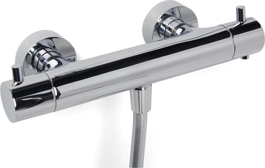 Blue Label Brondby Douchethermostaat Glijstangset | Opbouw | 90 cm | Rond | Croom glans - Foto 2