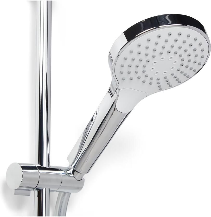 Blue Label Brondby Douchethermostaat Glijstangset | Opbouw | 90 cm | Rond | Croom glans