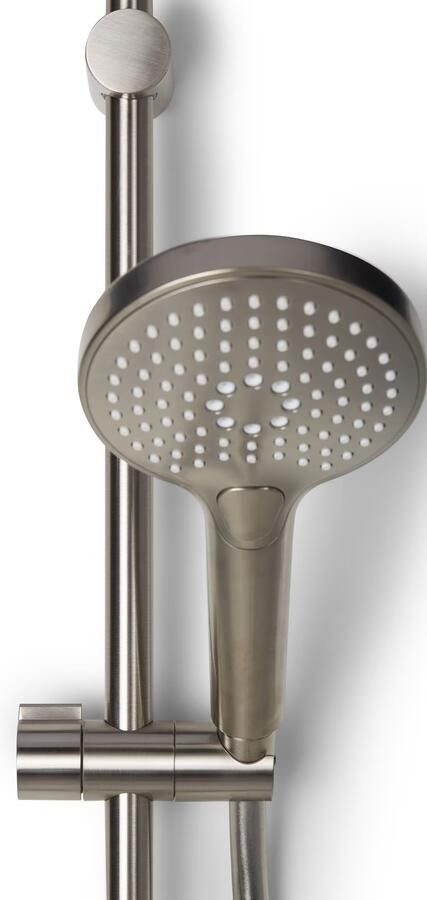 Blue Label Brondby Douchethermostaat Glijstangset | Opbouw | 90 cm | Rond | Geborsteld nikkel PVD - Foto 2