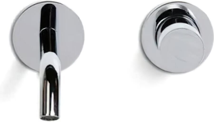 Blue Label Brondby Facet inbouw wastafelkraan 18 cm uitloop rond chroom glans - Foto 3