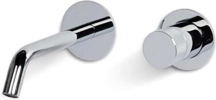 Blue Label Brondby Facet inbouw wastafelkraan 18 cm uitloop rond chroom glans - Foto 2