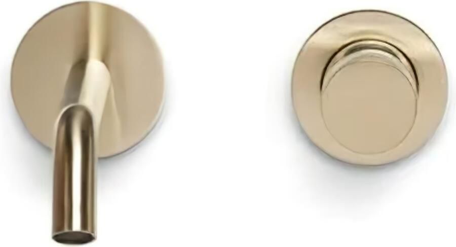 Blue Label Brondby Facet inbouw wastafelkraan 18 cm uitloop rond Geborsteld goud PVD - Foto 3