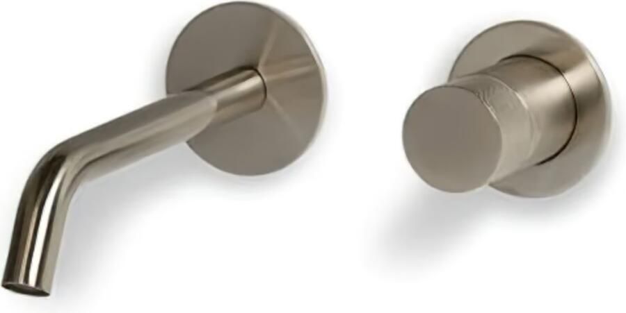 Blue Label Brondby Facet inbouw wastafelkraan 18 cm uitloop rond Geborsteld nikkel PVD - Foto 2