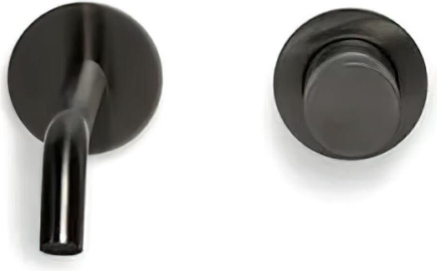 Blue Label Brondby Facet inbouw wastafelkraan 18 cm uitloop rond Gunmetal PVD - Foto 3