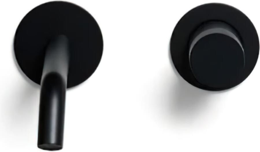 Blue Label Brondby Facet inbouw wastafelkraan 18 cm uitloop rond mat zwart - Foto 3