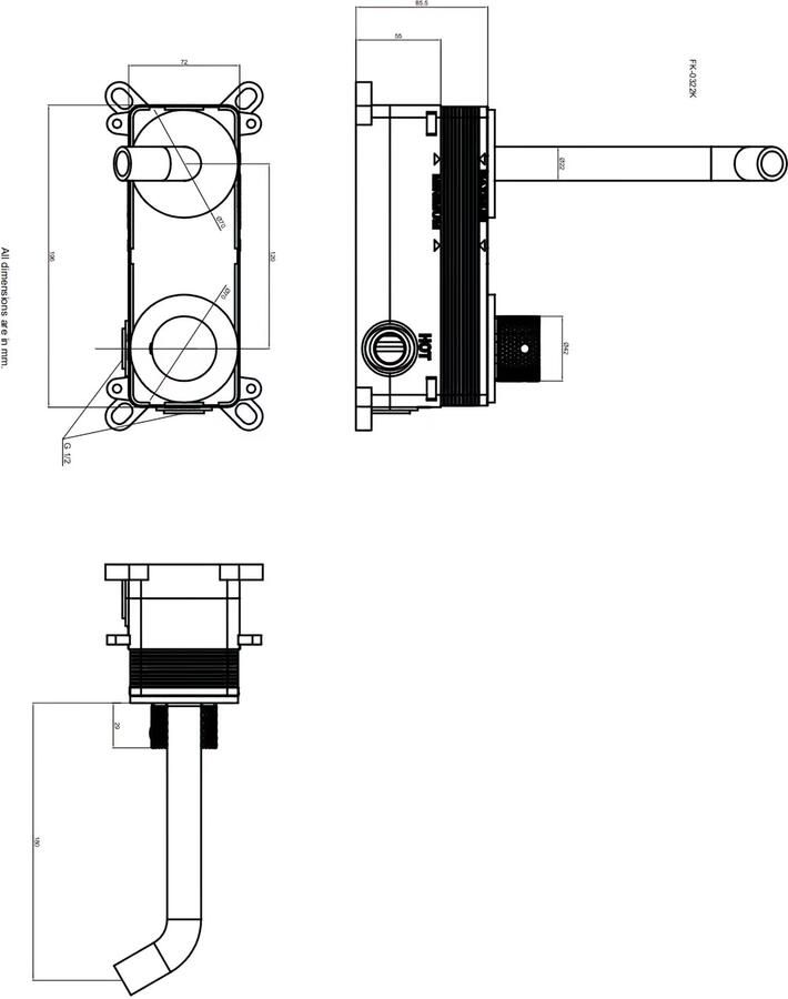 Blue Label Brondby Facet inbouw wastafelkraan 18 cm uitloop rond Geborsteld nikkel PVD