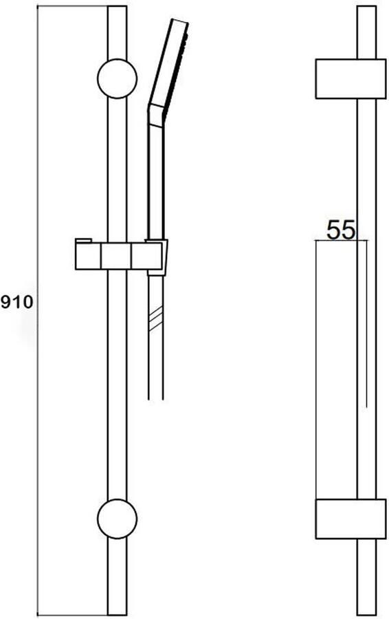 Blue Label Brondby Glijstang | Opbouw | Messing | 90 cm | Rond | Geborsteld goud PVD