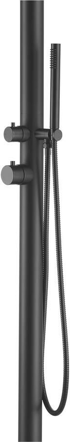Blue Label Buitendouche set Tube | Opbouw | Mengkraan | 2-weg | Rond | Mat zwart - Foto 3