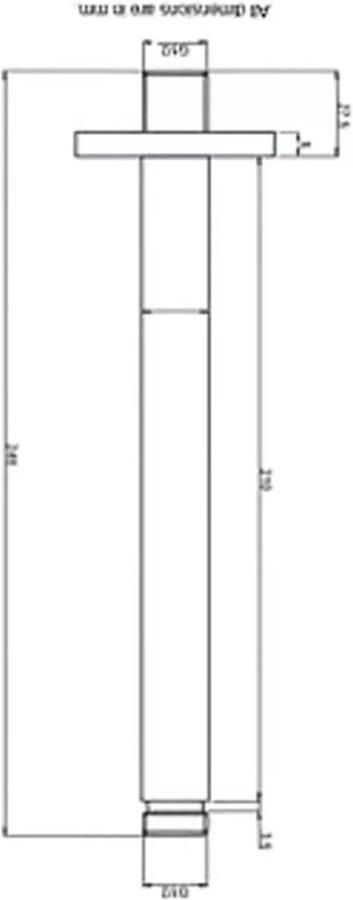 Blue Label Douchearm Brondby | 20 cm | Plafond montage | Messing | Rond | Geborsteld brons - Foto 2