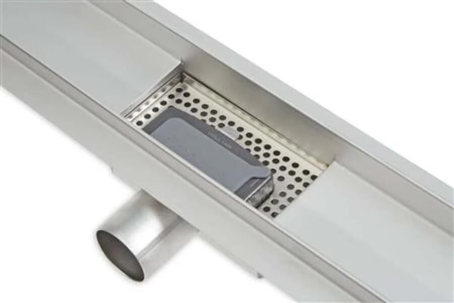 Blue Label Douchegoot set | 90 cm | Met vloerflens | Met rooster | Rvs look - Foto 3