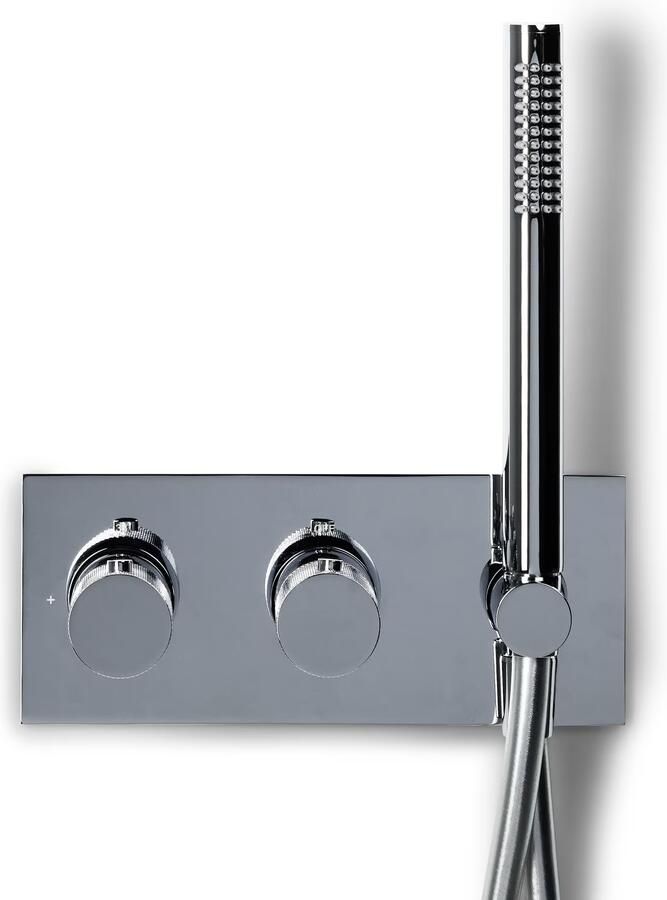 Blue Label Douchekraan Brondby Facet | Inbouw | Thermostaatkraan | Incl.Inbouwdeel | 2-weg | Vierkant | Chroom
