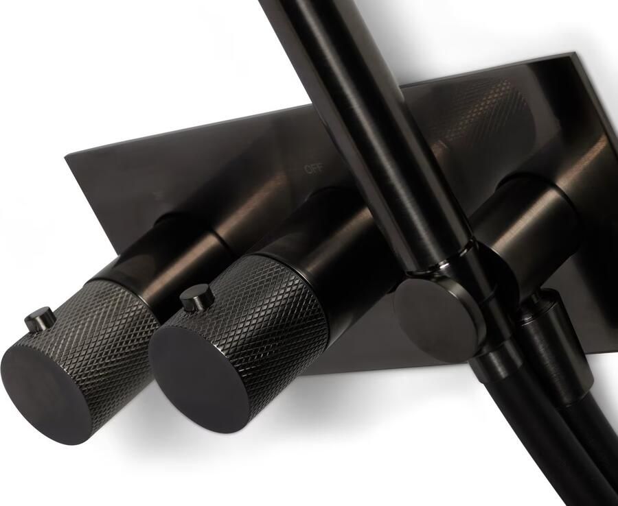 Blue Label Douchekraan Brondby Facet | Inbouw | Thermostaatkraan | Incl.Inbouwdeel | 2-weg | Vierkant | Gunmetal PVD