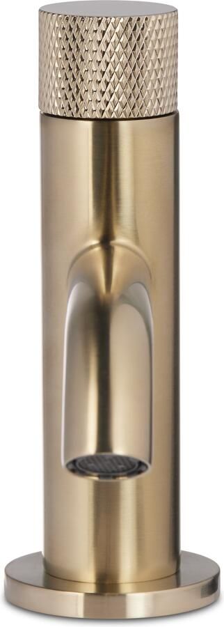Blue Label Fonteinkraan Brondby Facet | Opbouw | Koudwater kraan | Laag model | 1-knop | Rond | Geborsteld goud PVD - Foto 2