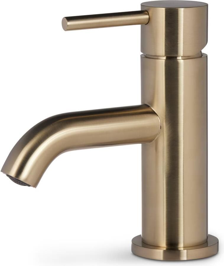 Blue Label Fonteinkraan Brondby Xl | Opbouw | Koudwater kraan | Laag model | 1-hendel | Rond | Geborsteld goud PVD