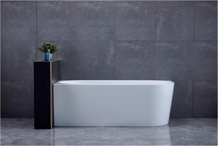 Blue Label Half-vrijstaand bad Blue Rasmus | 170x80 cm | Acryl | Links | Glans wit - Foto 3