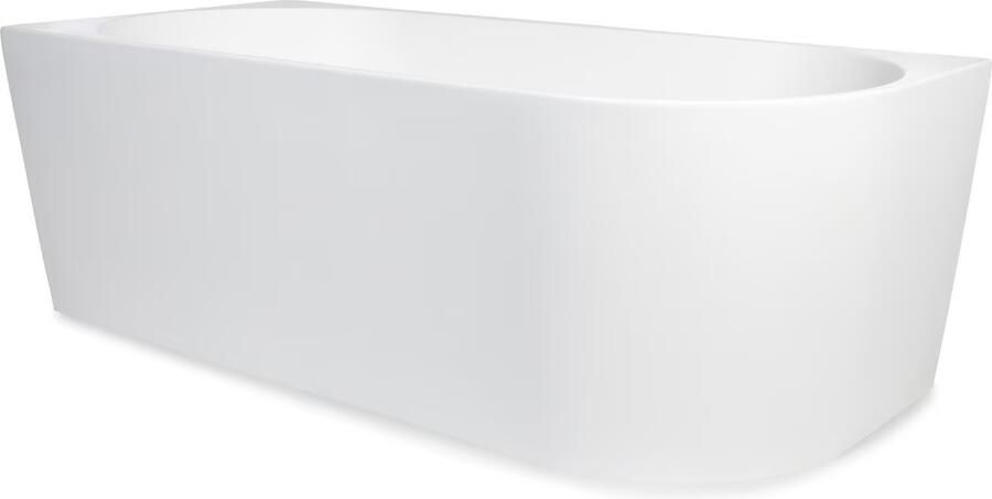 Blue Label Half-vrijstaand bad Rasmus | 180x80 cm | Acryl | Links | Mat wit