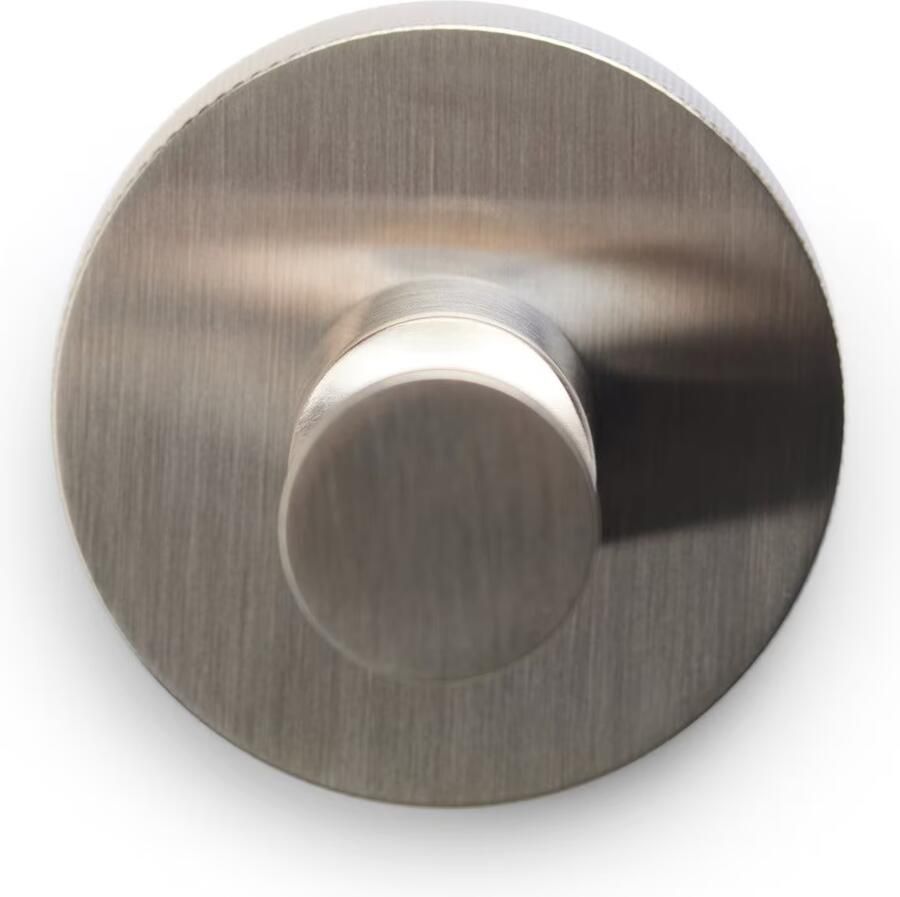Blue Label Handdoekhaak Vida Facet | Wandmontage | Messing | Rond | Geborsteld nikkel PVD