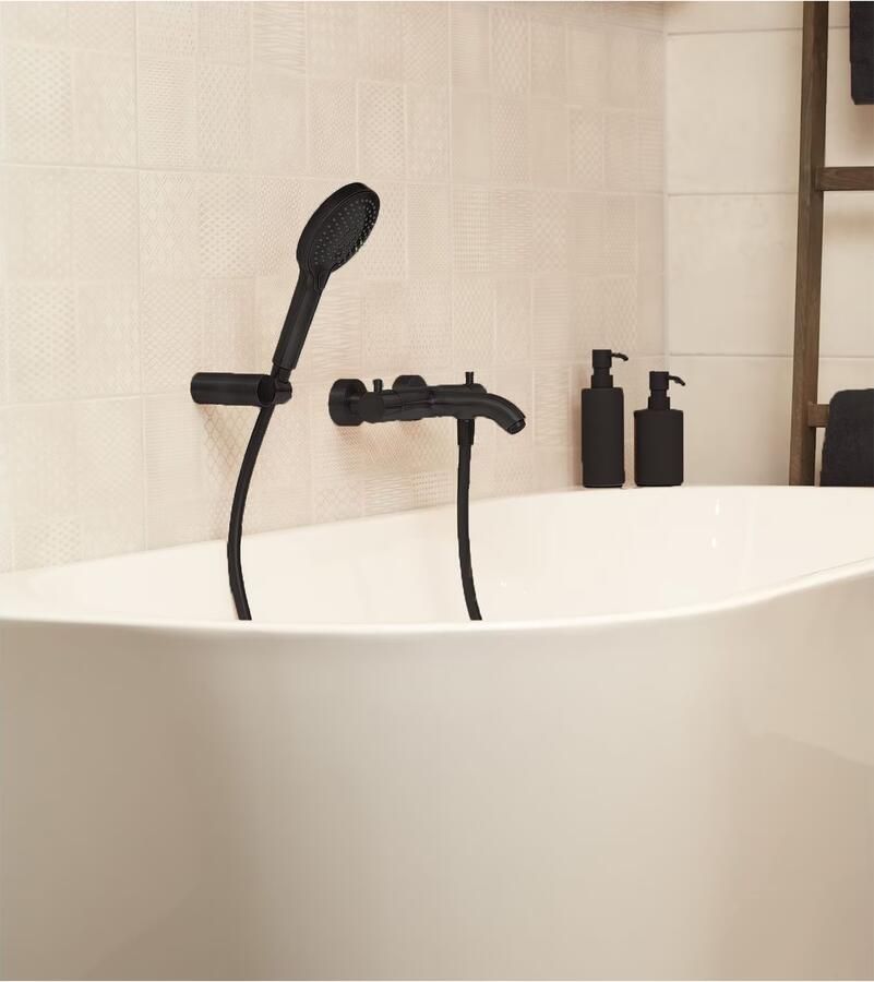 Blue Label Handdouchehouder Brondby | Kunststof | Rond | Mat zwart