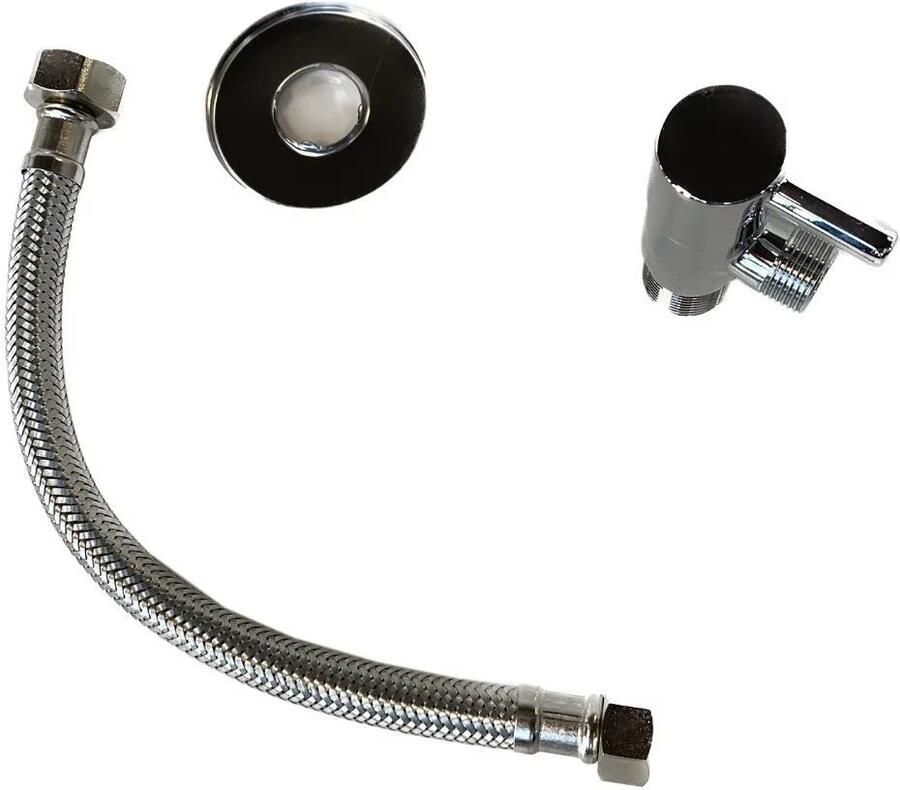 Blue Label Hoekstopkraan Brondby | 1 2"X3 8" | Met aansluitslang | Chroom - Foto 3