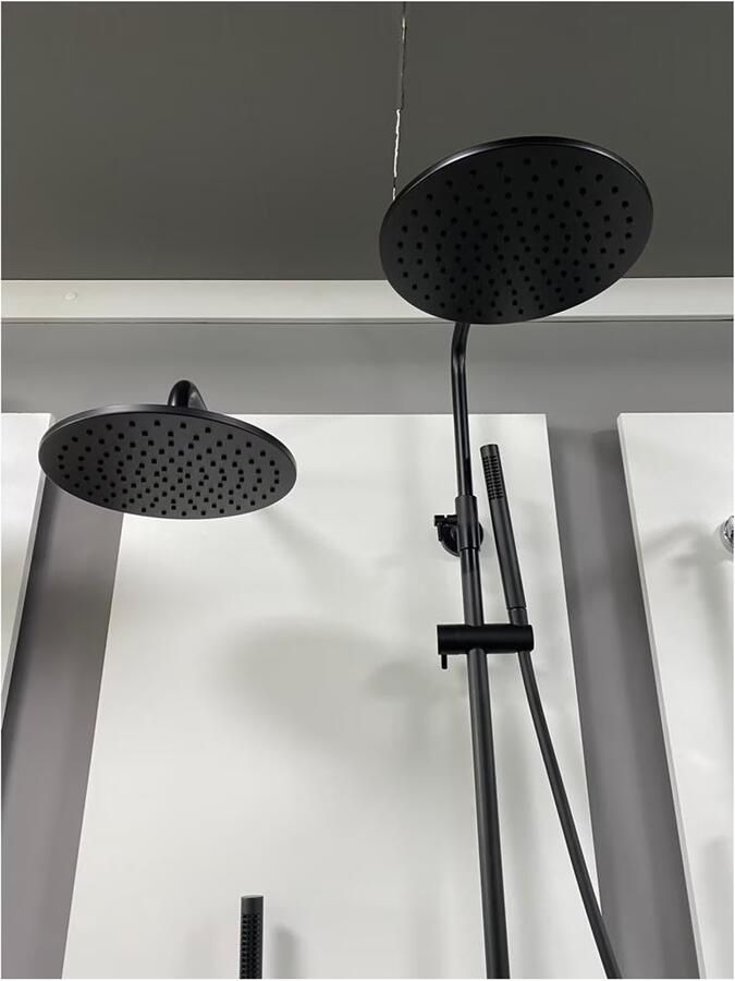 Blue Label Hoofddouche Brondby | 25 cm | Rond | Mat zwart - Foto 2