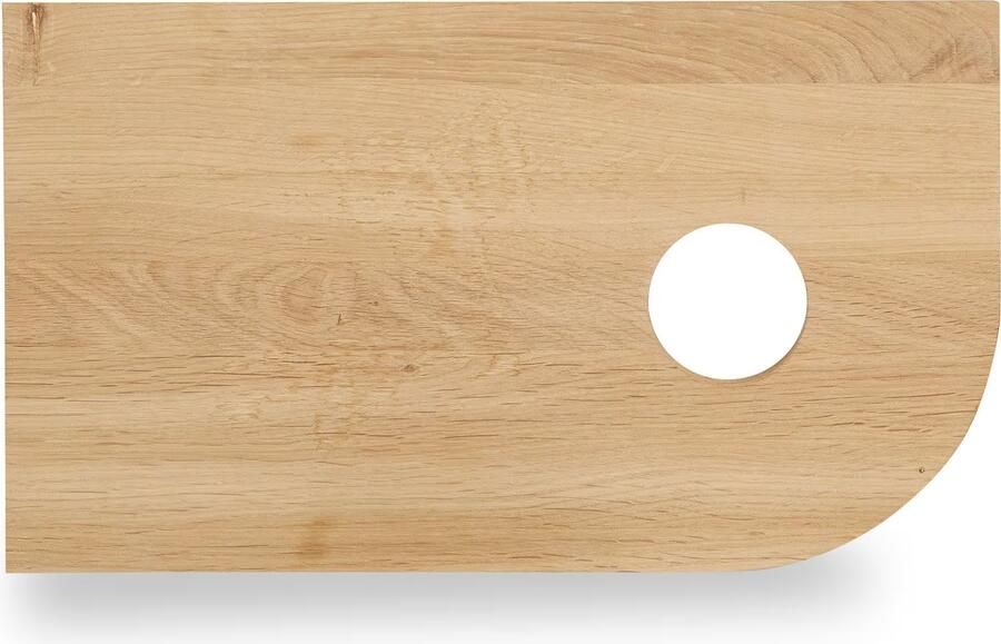 Blue Label Hylde fontein plank eiken 35 x 23 cm met handdoekrek Mat zwart - Foto 2