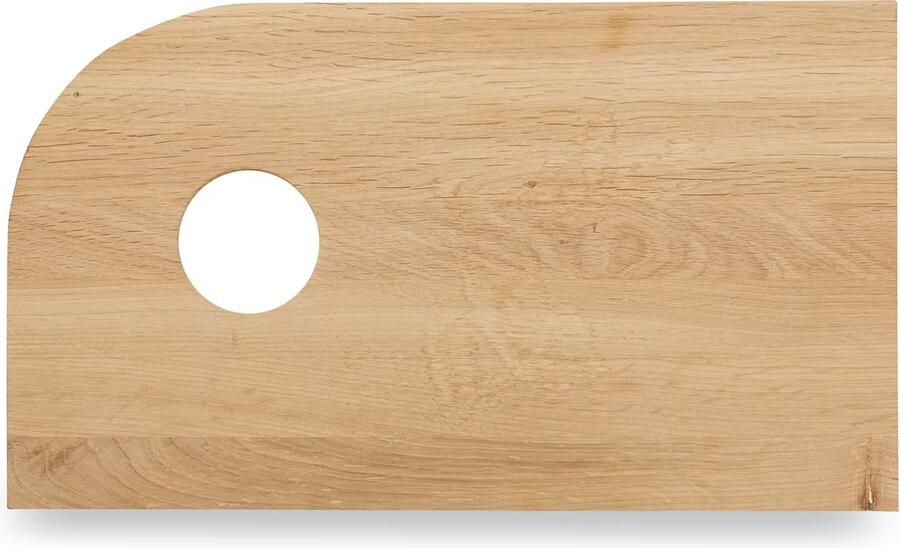 Blue Label Hylde fontein plank eiken 35 x 23 cm met handdoekrek Mat zwart