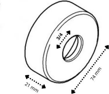 Blue Label Kraanrozet 2 stuks | 74 mm | 3 4 + schroefrozet | Messing | Geborsteld brons - Foto 2