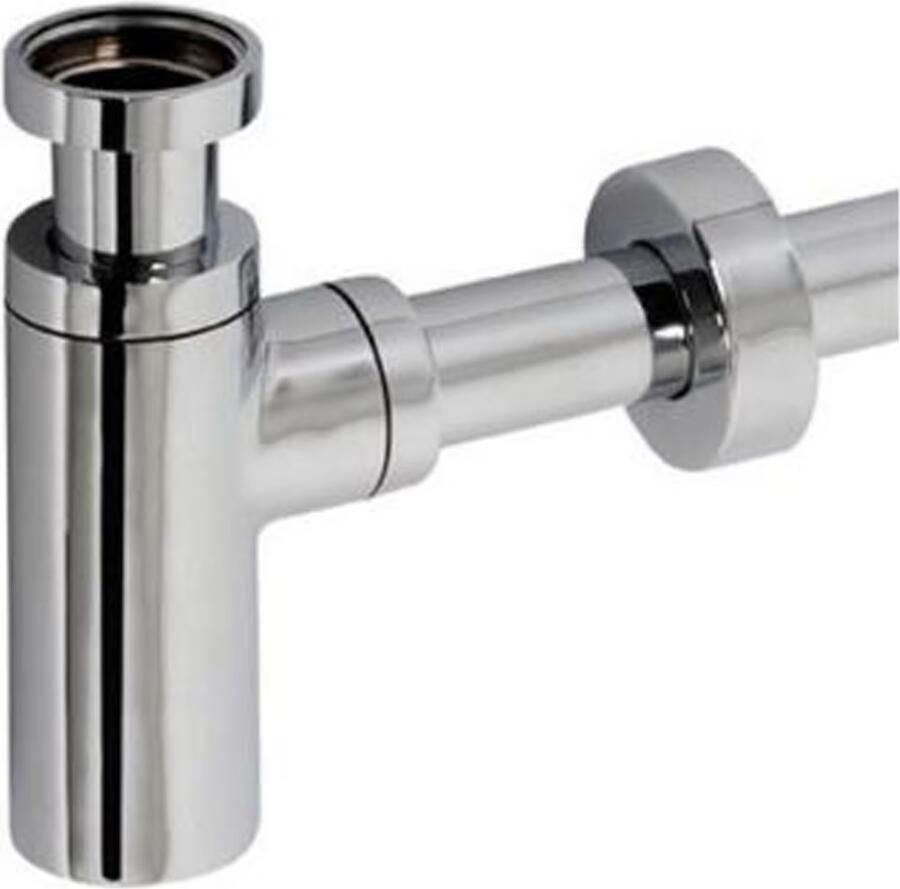 Blue Label Lille fonteinset wit met waskom sifon clickwaste fonteinplank en handdoekrek chroom - Foto 3