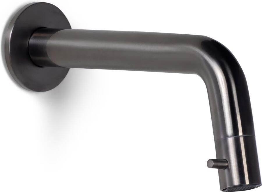 Blue Label Lille fonteinset wit met waskom sifon clickwaste fonteinplank en handdoekrek Gunmetal PVD - Foto 3