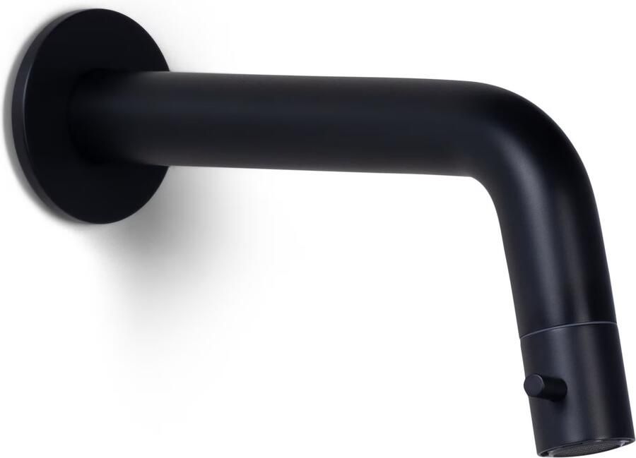 Blue Label Lille fonteinset wit met waskom sifon clickwaste fonteinplank en handdoekrek Mat zwart wit - Foto 2