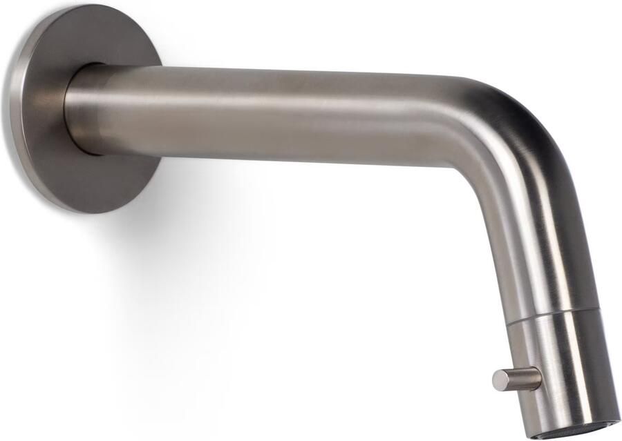 Blue Label Lille fonteinset zwart met waskom sifon clickwaste fonteinplank en handdoekrek geborsteld nikkel PVD - Foto 3